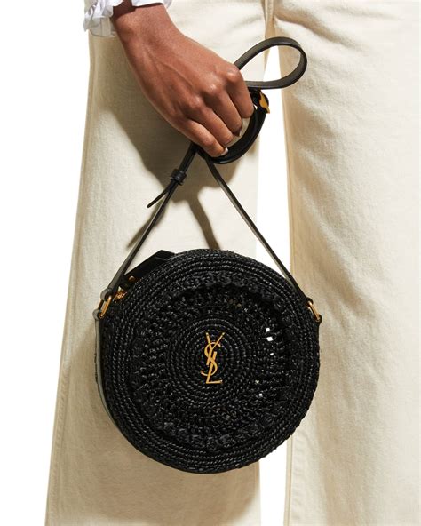 ysl round raffia crossbody bag|ysl raffia bag.